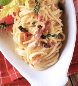 Spaghetti Carbonara with Carroll’s Smoked Ham