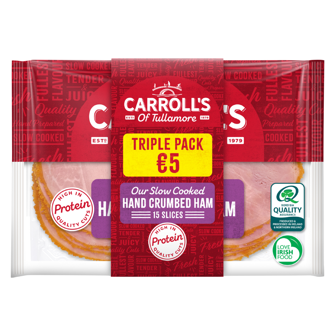 Carroll's Slow Cooked Crumbed Ham 80g Triple Pack